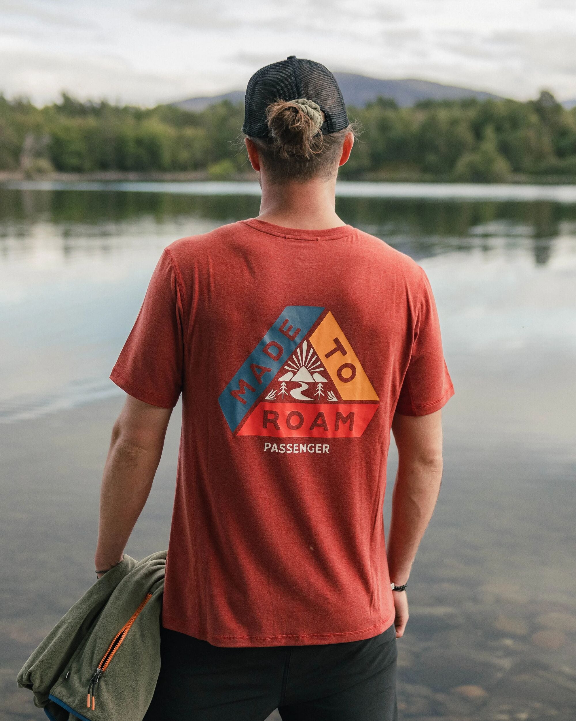 Kirkwood Textured Active T-Shirt - Red Ochre - Lifestyle