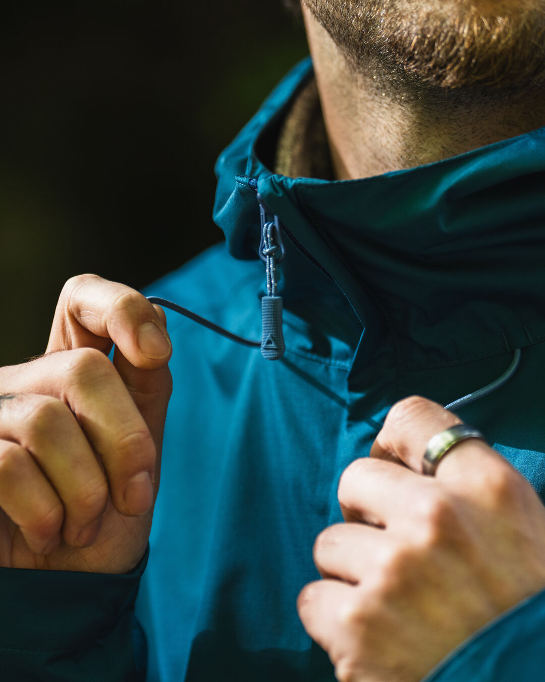 Season Water Resistant Recycled Jacket - Corsair Blue/ Apricot - Lifestyle