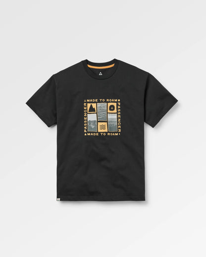 Snapshot Organic Cotton Relaxed Fit T-Shirt - Black - Flatlay