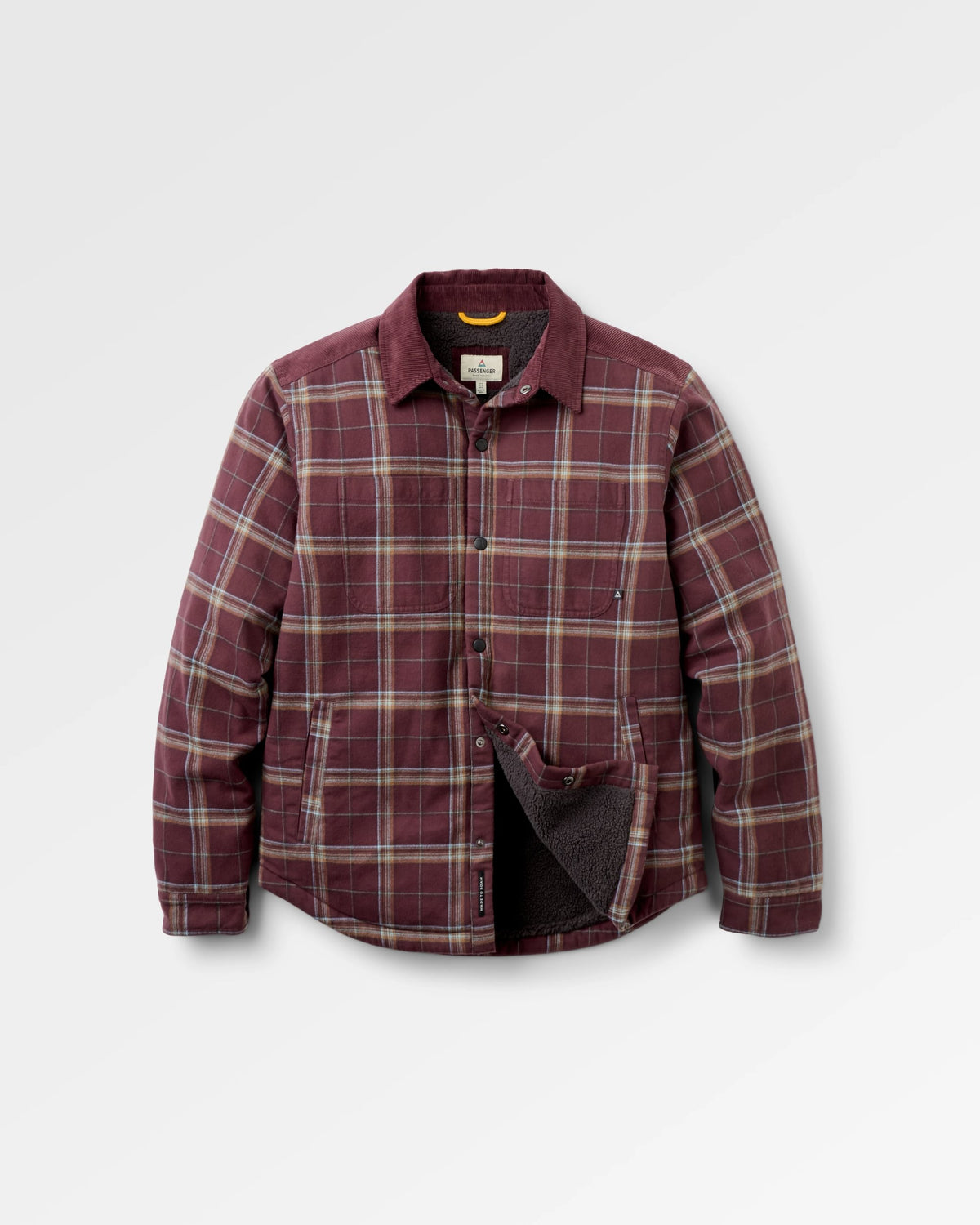 Kodiak Sherpa Lined Overshirt - Brambleberry Check - Flatlay