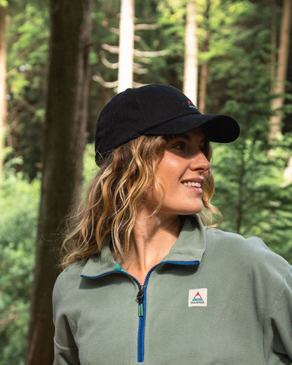 Classic Recycled Cotton 6 Panel Cap - Black - Lifestyle - Female