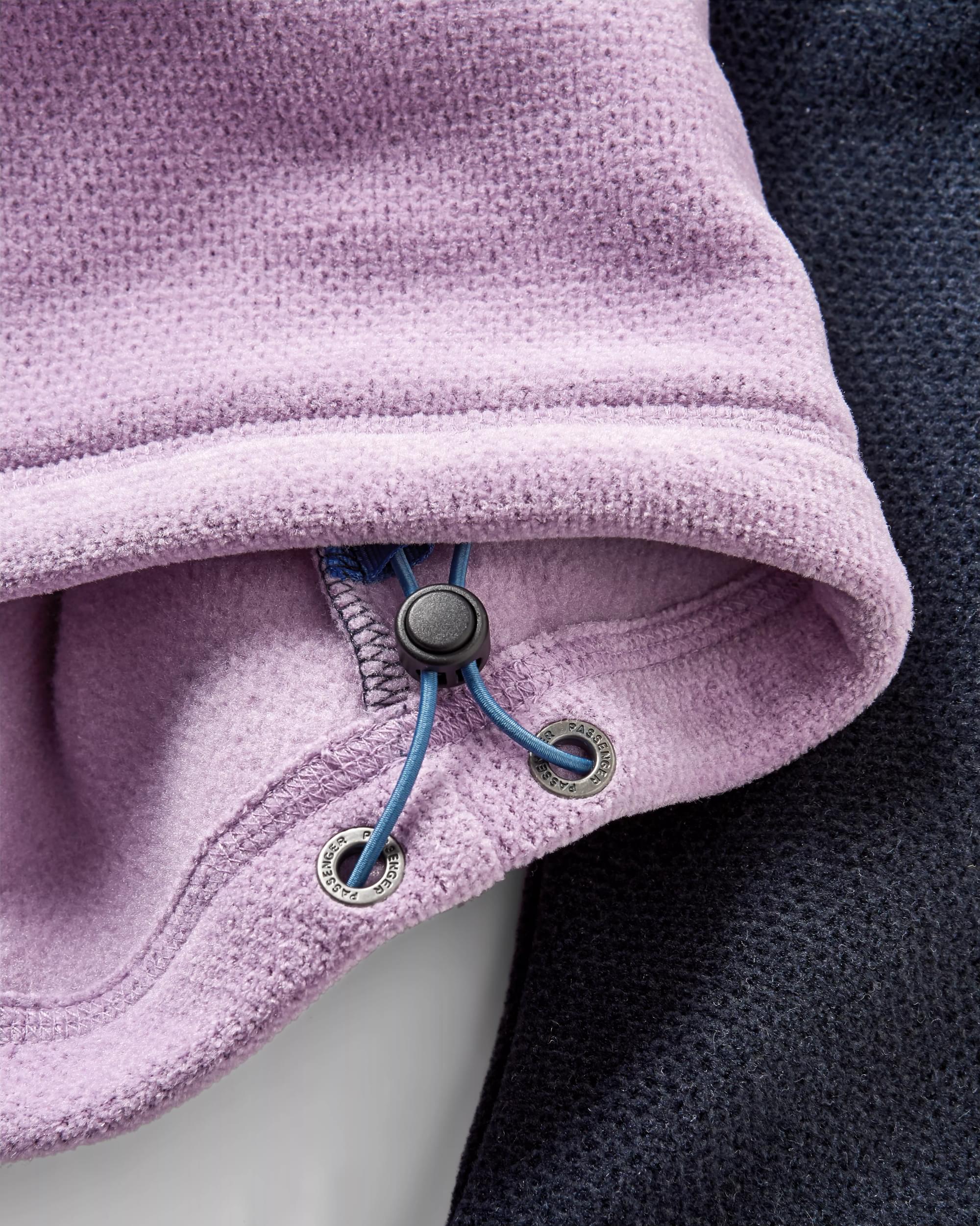 Women's Snowdrop Recycled Polartec® Fleece - Lilac/ Deep Navy - Flatlay