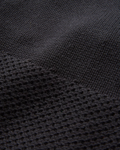 Cove Organic Cotton Knitted Jumper - Black - Flatlay