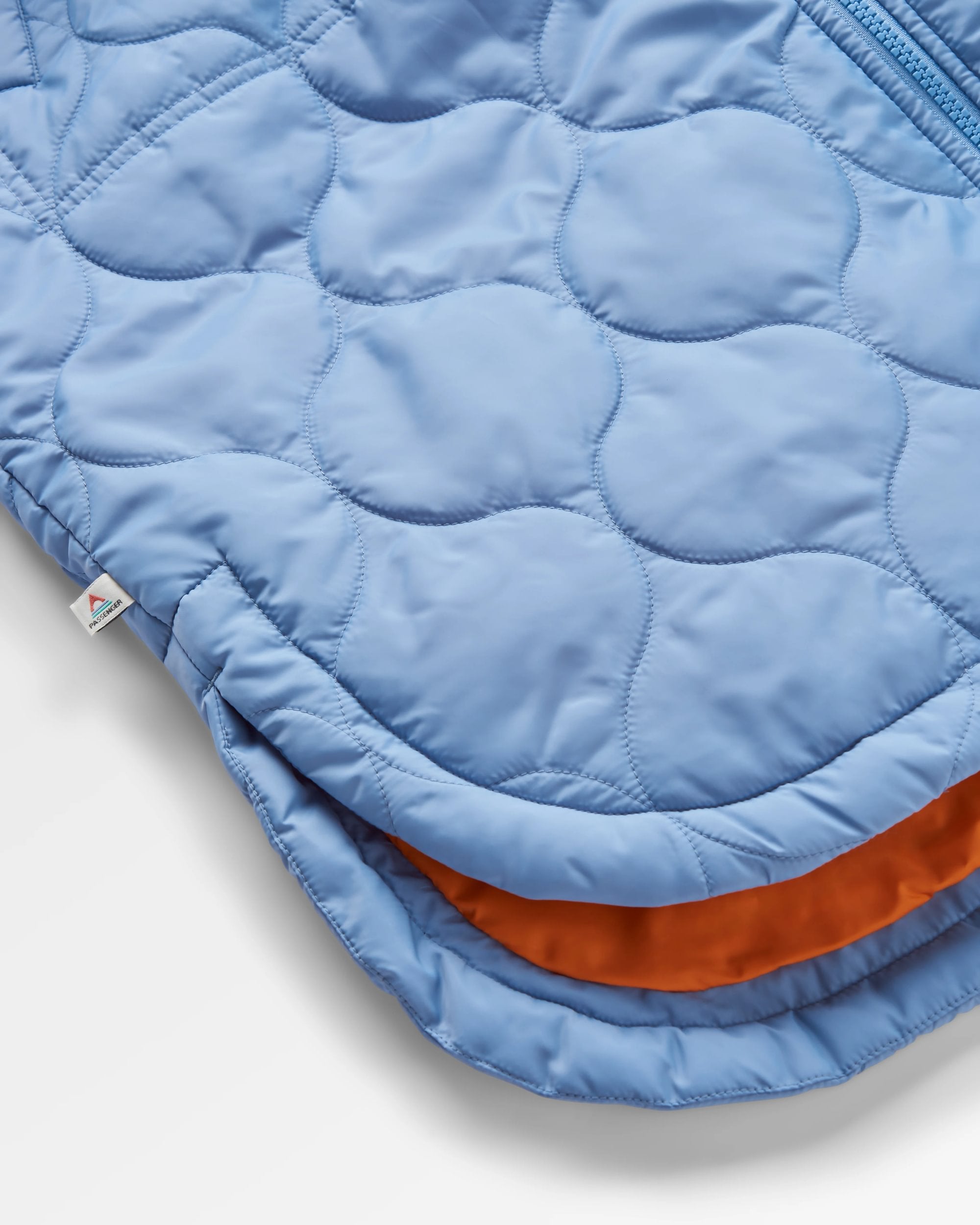 Flora Long Recycled Insulated Parka - Faded Denim - Flatlay