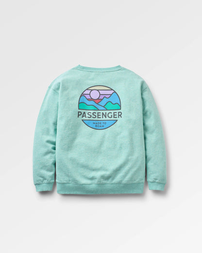 Laidback Organic Cotton Sweatshirt - Aqua Marl - Flatlay