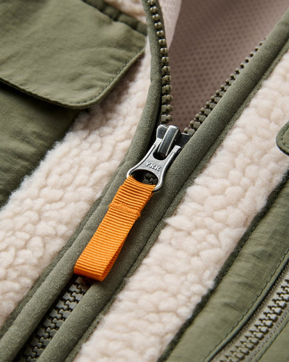 Valiant Deep Pile Fleece - Off White - Flatlay