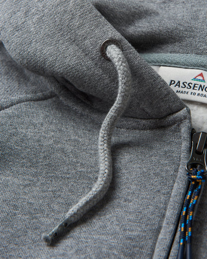 Heritage Full Zip Recycled Cotton Hoodie - Dark Grey Marl