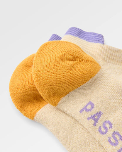 Organic Trainer Socks - Birch - Flatlay