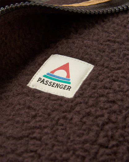Fairbanks Full Zip Recycled Sherpa Fleece - Espresso - Flatlay