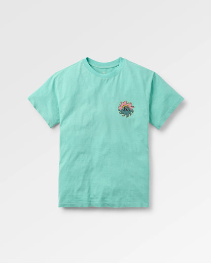 Dune Men's Recycled Cotton T-Shirt - Aqua Marl - Flatlay