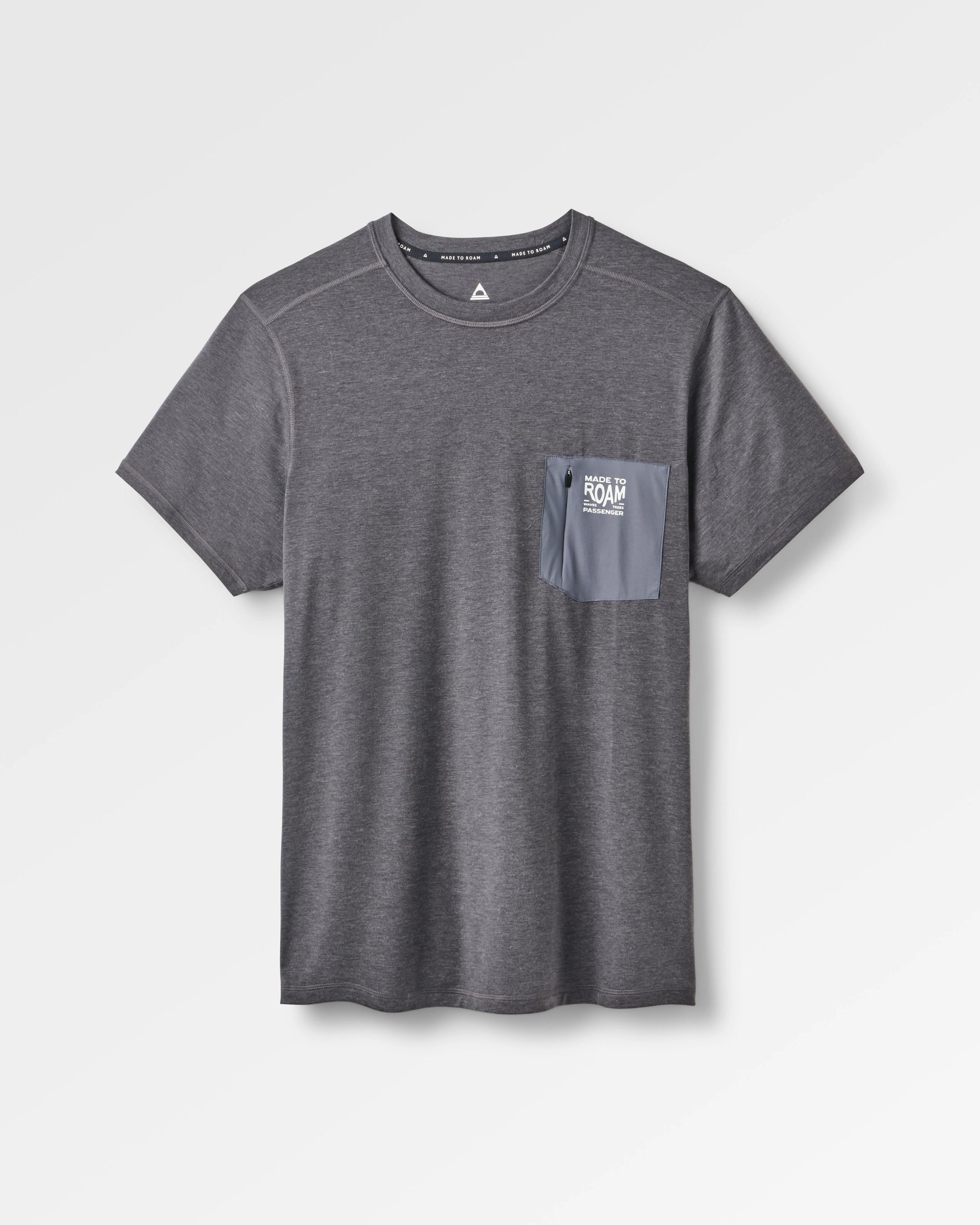 Men's Solscape Active T-Shirt - Faded Black Marl - Flatlay