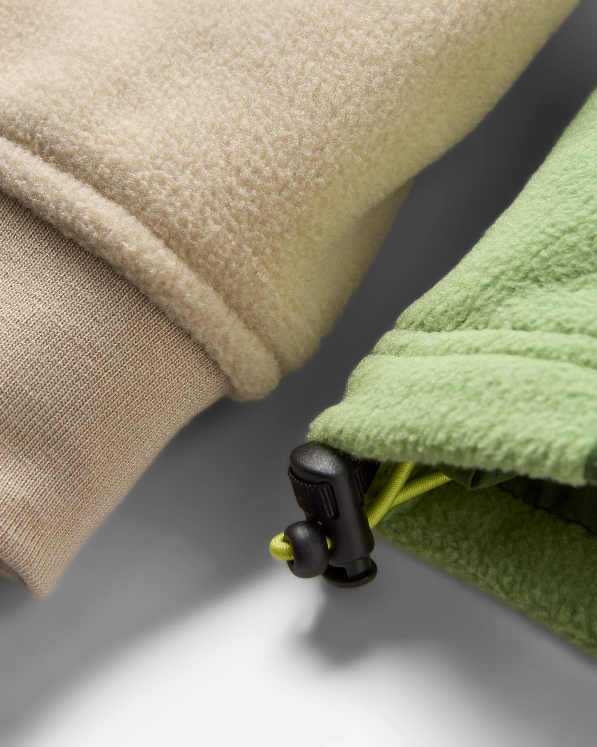 Alexander Recycled Hooded Polar Fleece - Feather/Wild Green - Flatlay