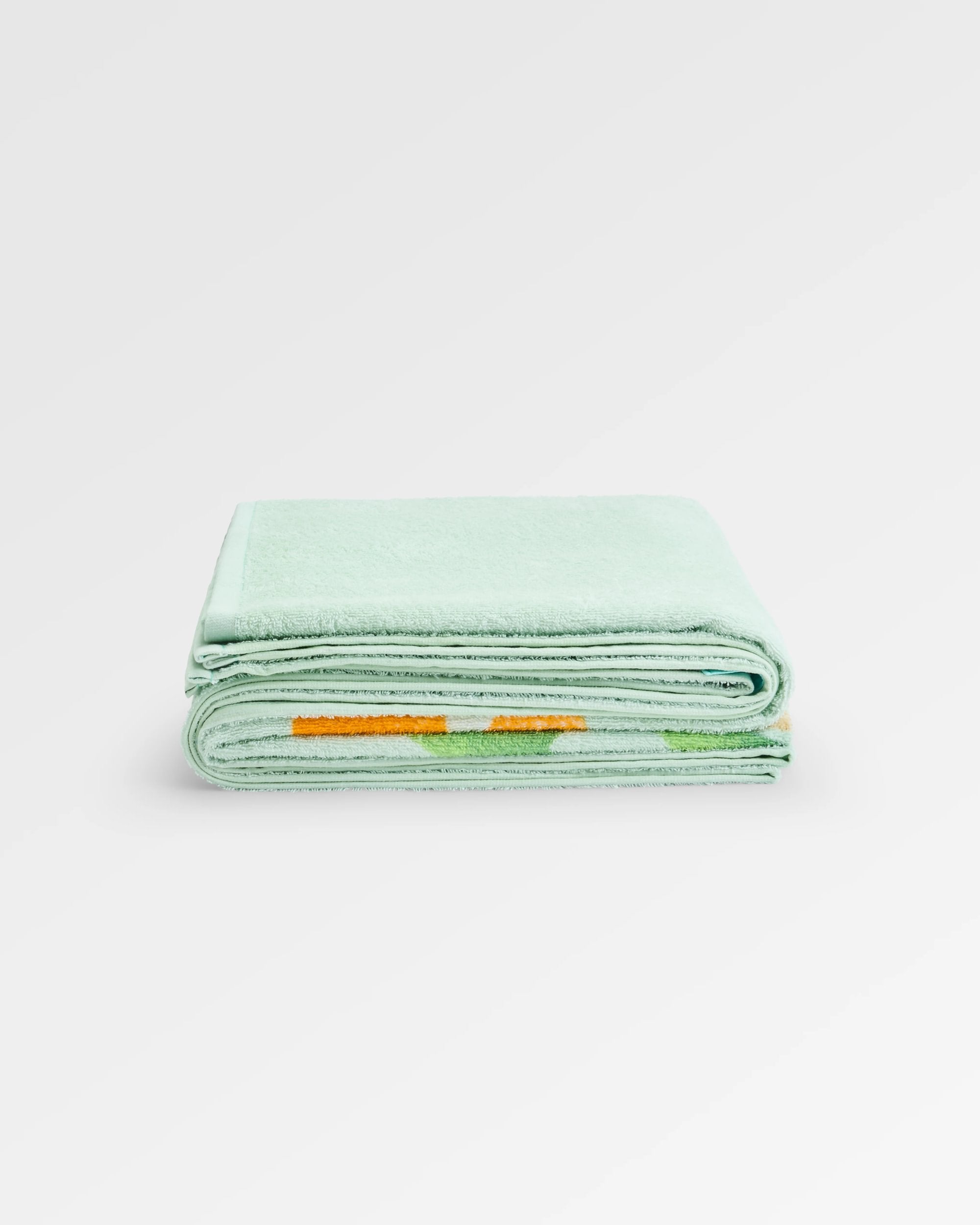 Tideline Organic Cotton Beach Towel - Spearmint - Flatlay