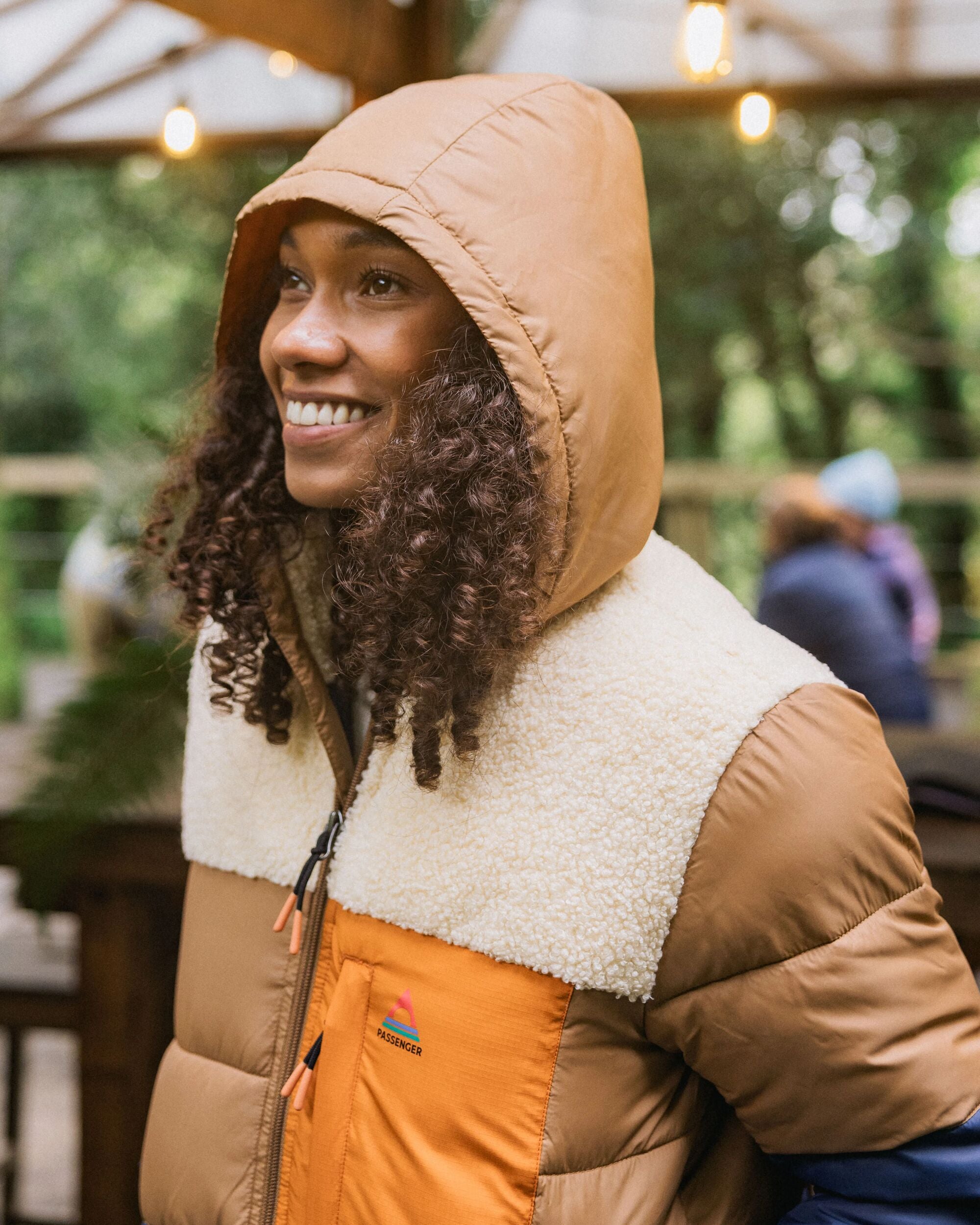 Inspire Recycled Insulated Hooded Jacket - Dark Denim/Toffee - Lifestyle