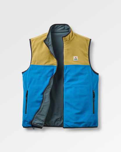 Set Off Reversible Polartec® Fleece Vest - Warm Beige/Marine Blue - Flatlay