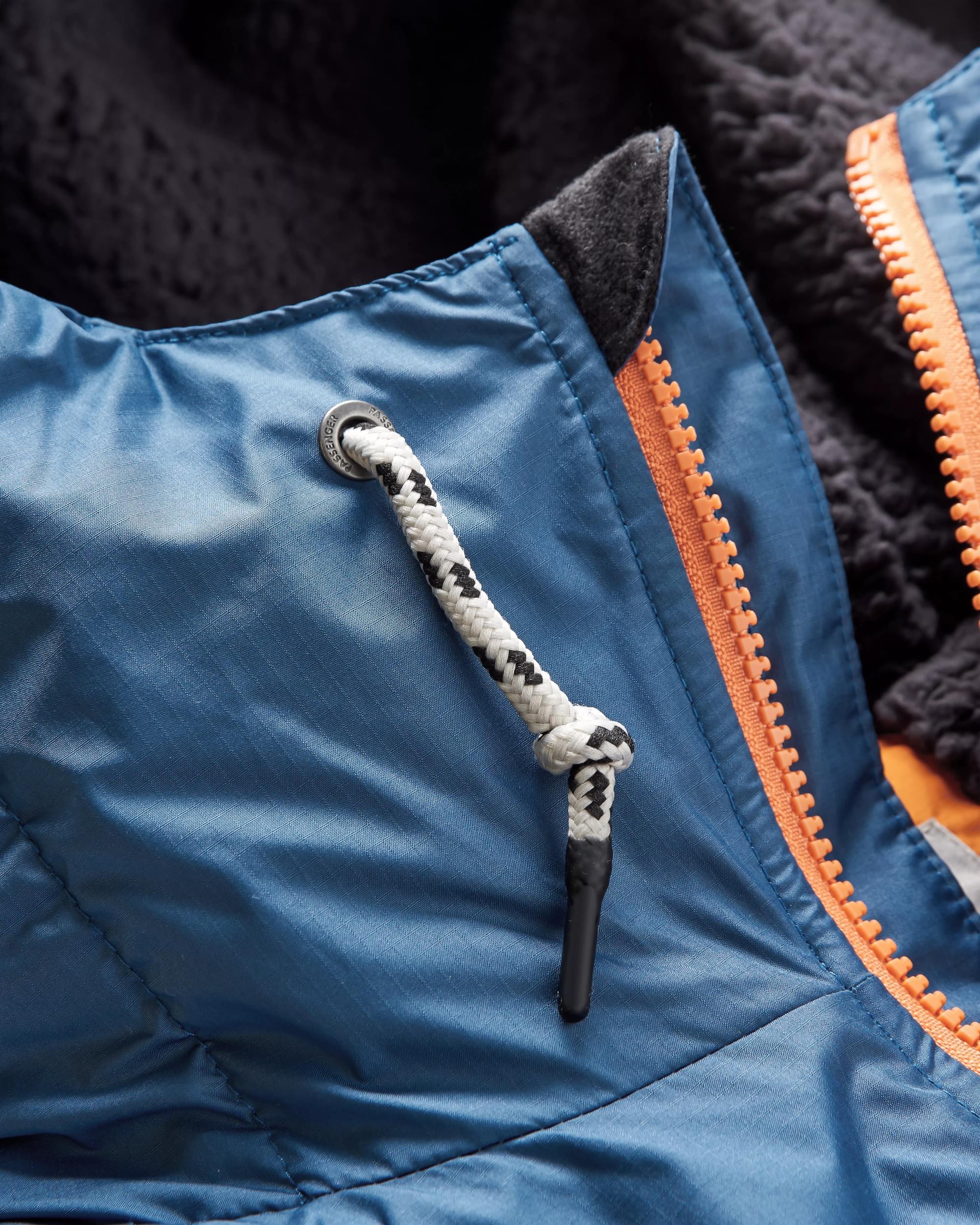 Waves Recycled Sherpa-Lined Changing Robe - Dark Denim/ Deep Navy - Flatlay