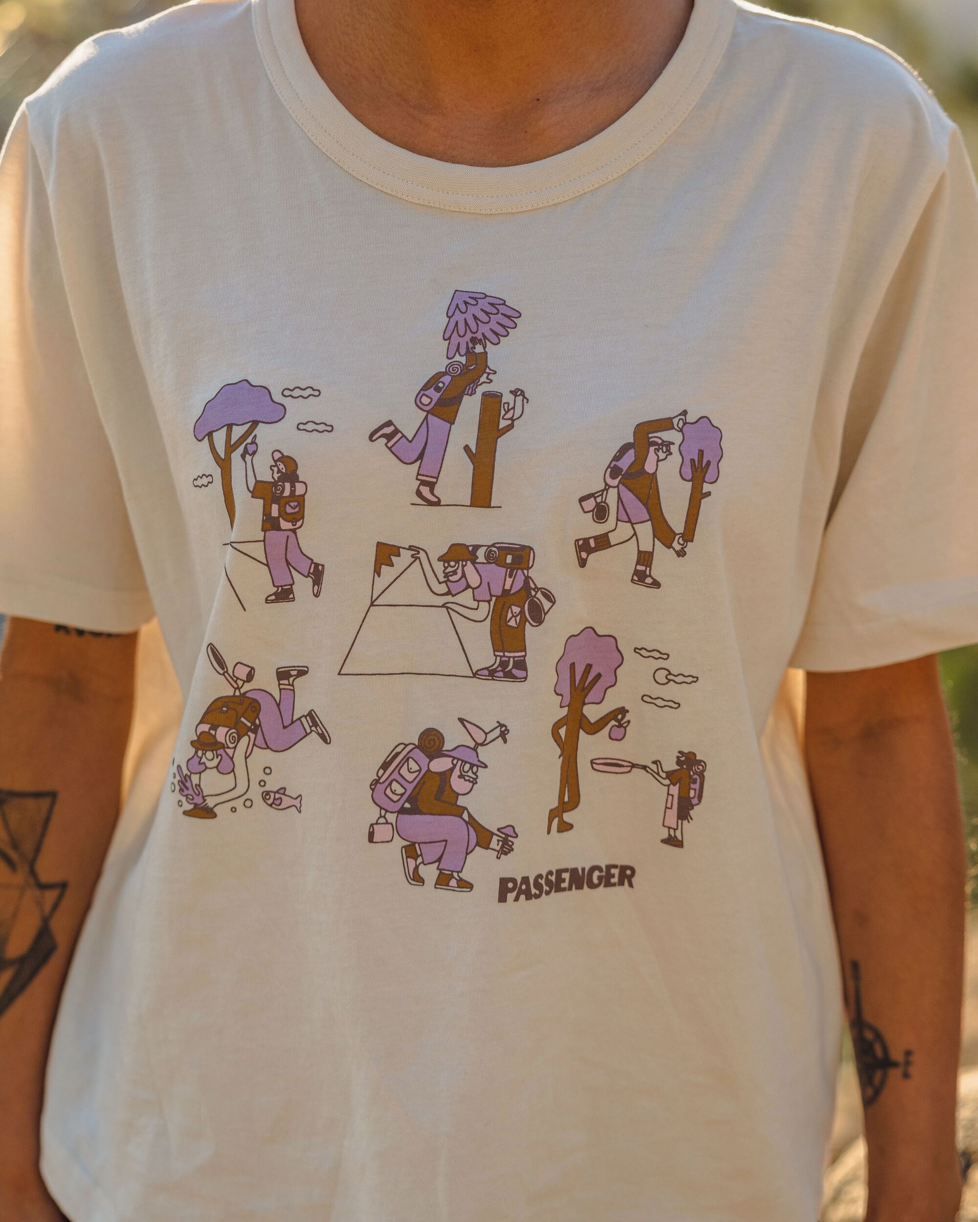 Go Forage Organic Cotton T-Shirt - Birch - Lifestyle