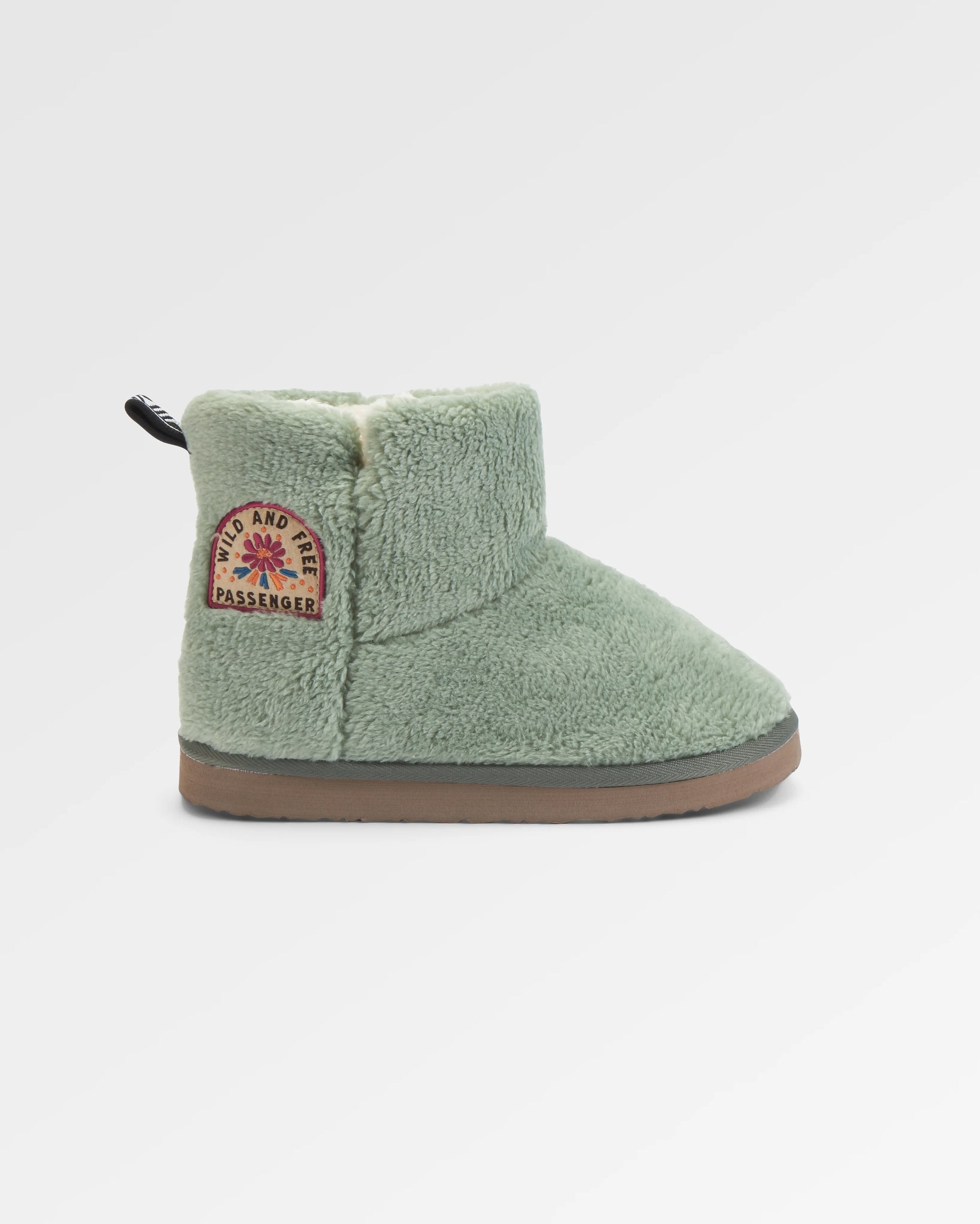 Hideaway Hut Sherpa Fleece Slipper - Pistachio - Flatlay