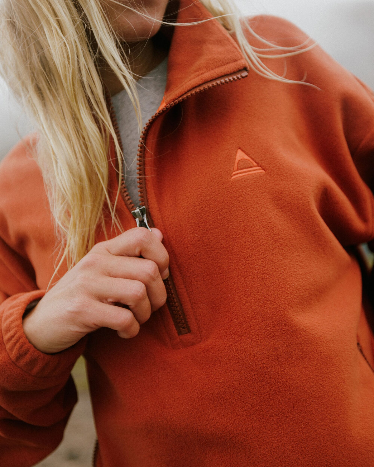 Ayla Micro Polartec® Fleece - Dark Rust - Lifestyle