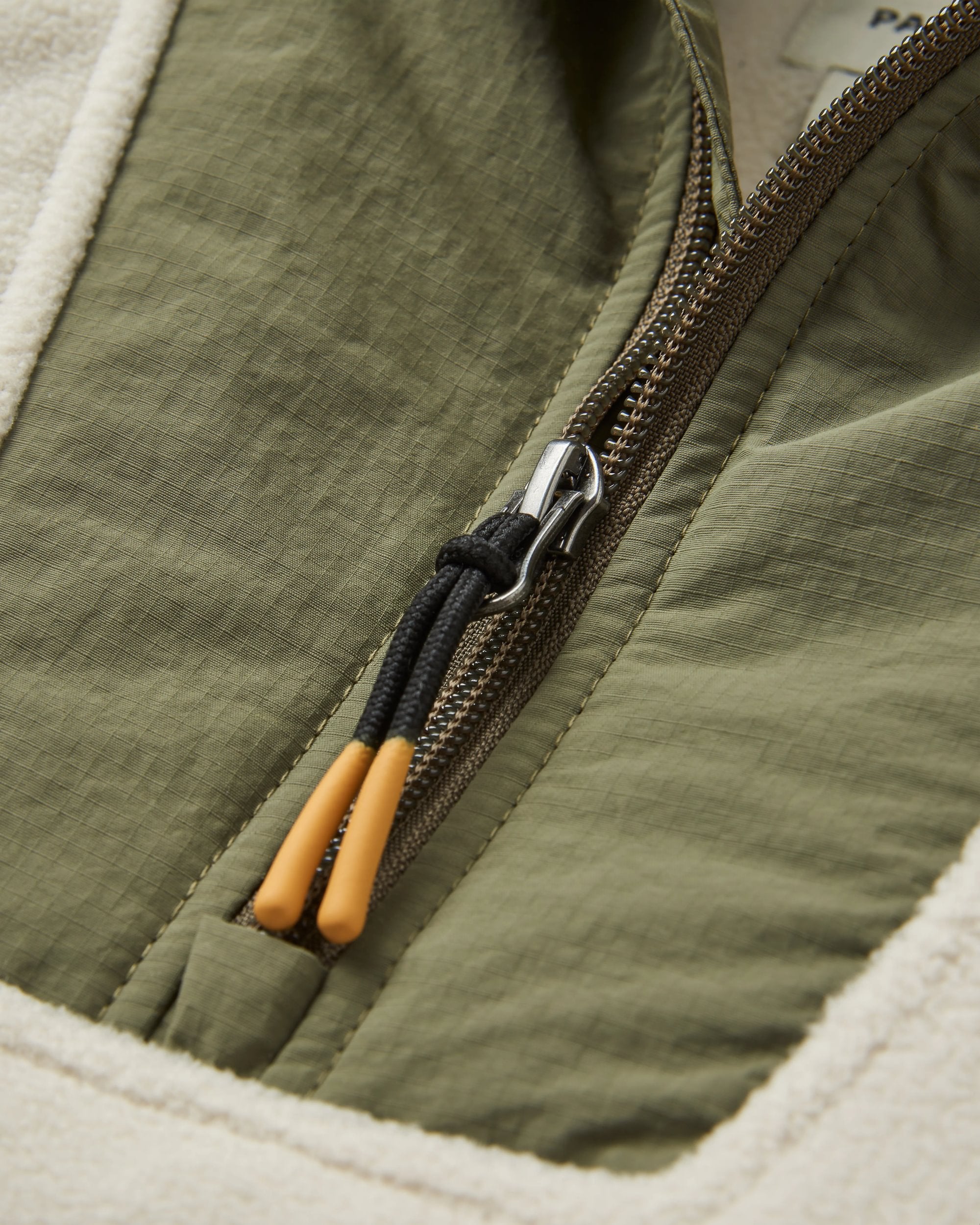 Alexander Recycled Hooded Polar Fleece - Vintage White - Flatlay