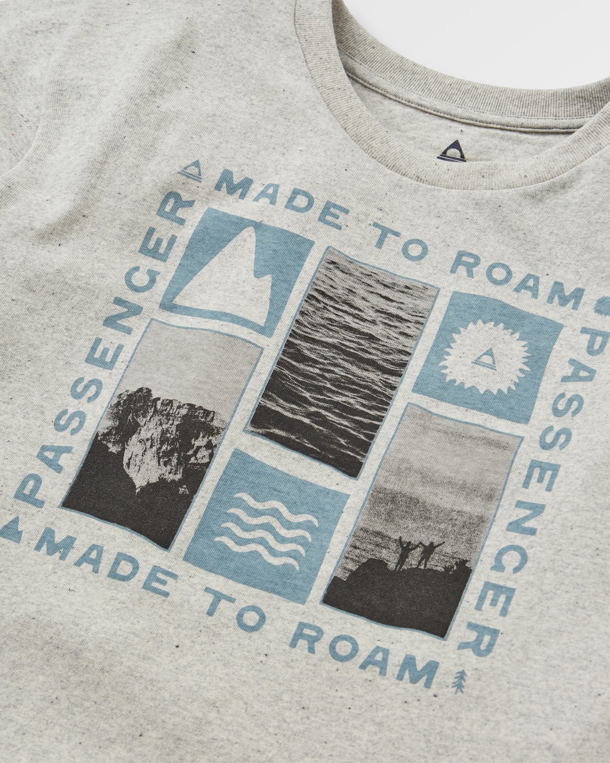 Snapshot Recycled Cotton T-Shirt - Light Grey Marl - Flatlay