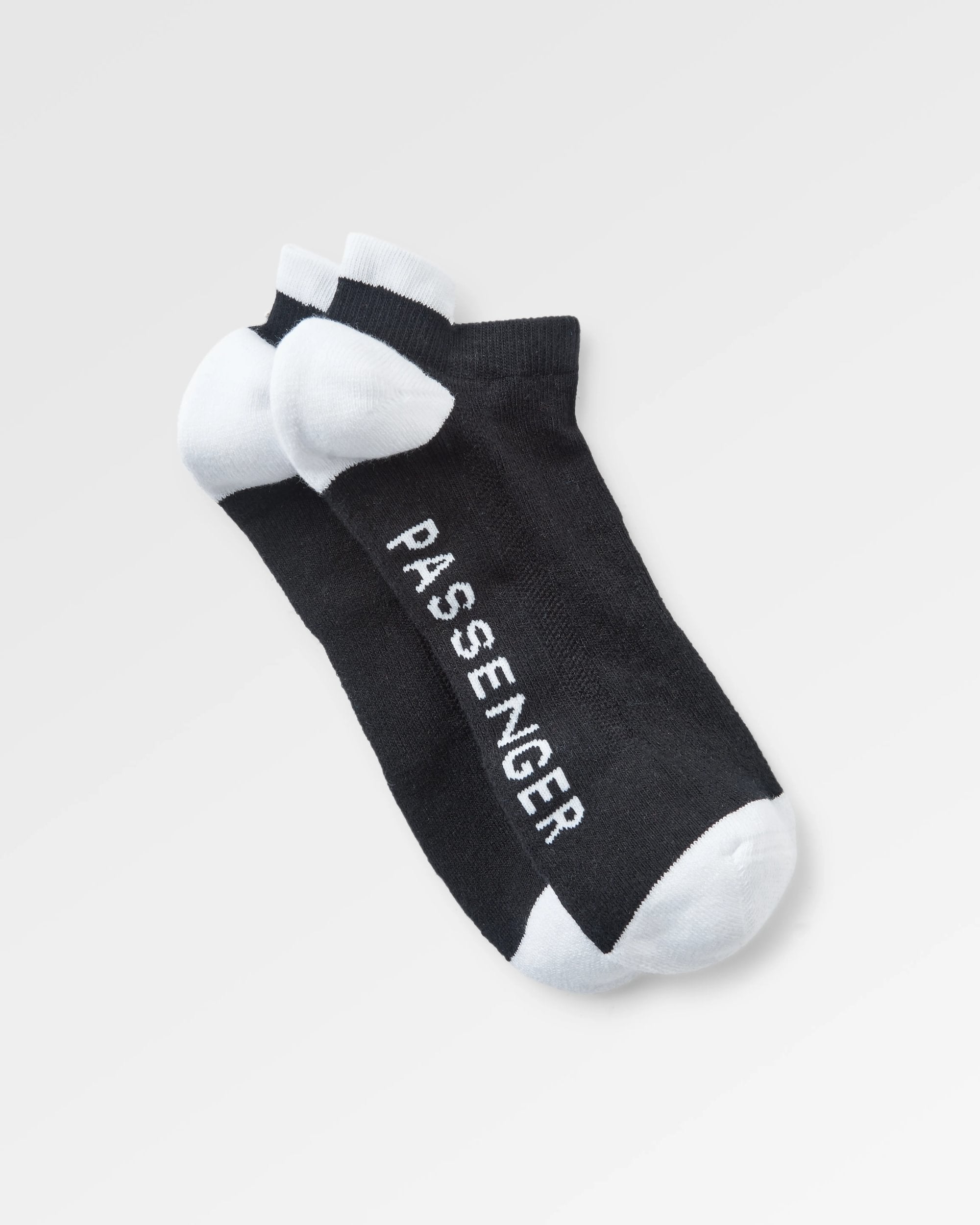 Organic Trainer Socks - Black - Flatlay