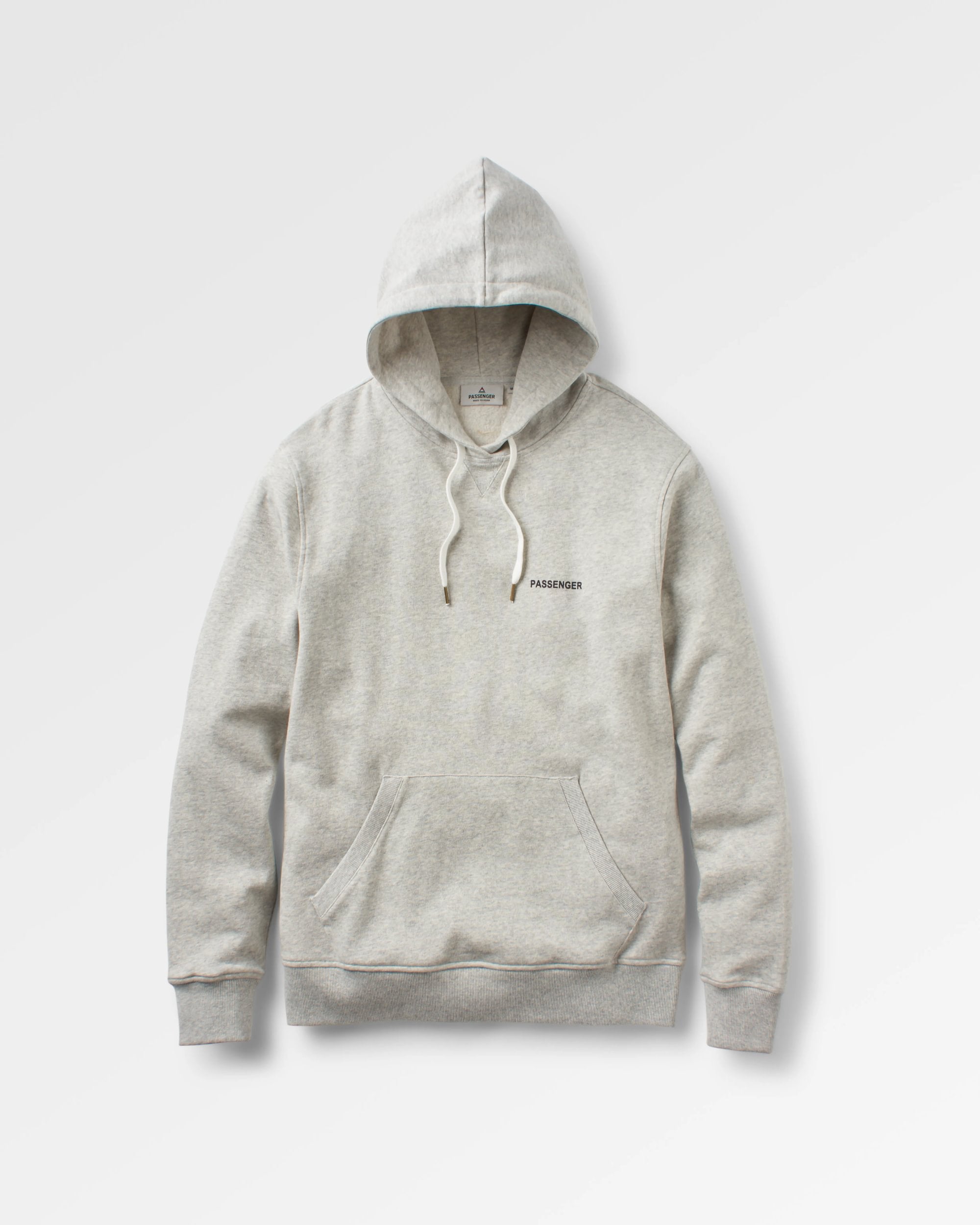 Made To Roam Recycled Hoodie - Grey Marl - Flatlay