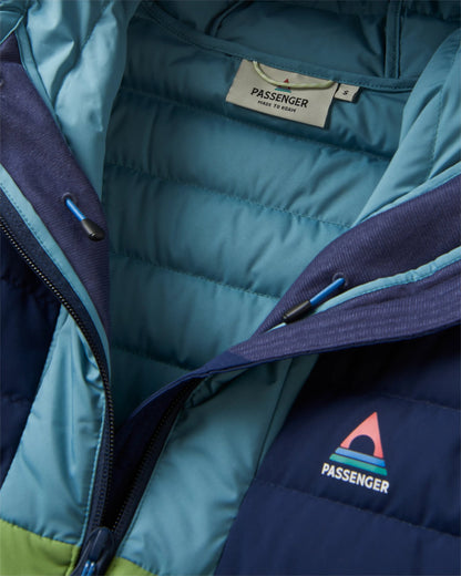 Northstar Down Recycled Jacket -  Rich Navy/Pear Green/Arctic