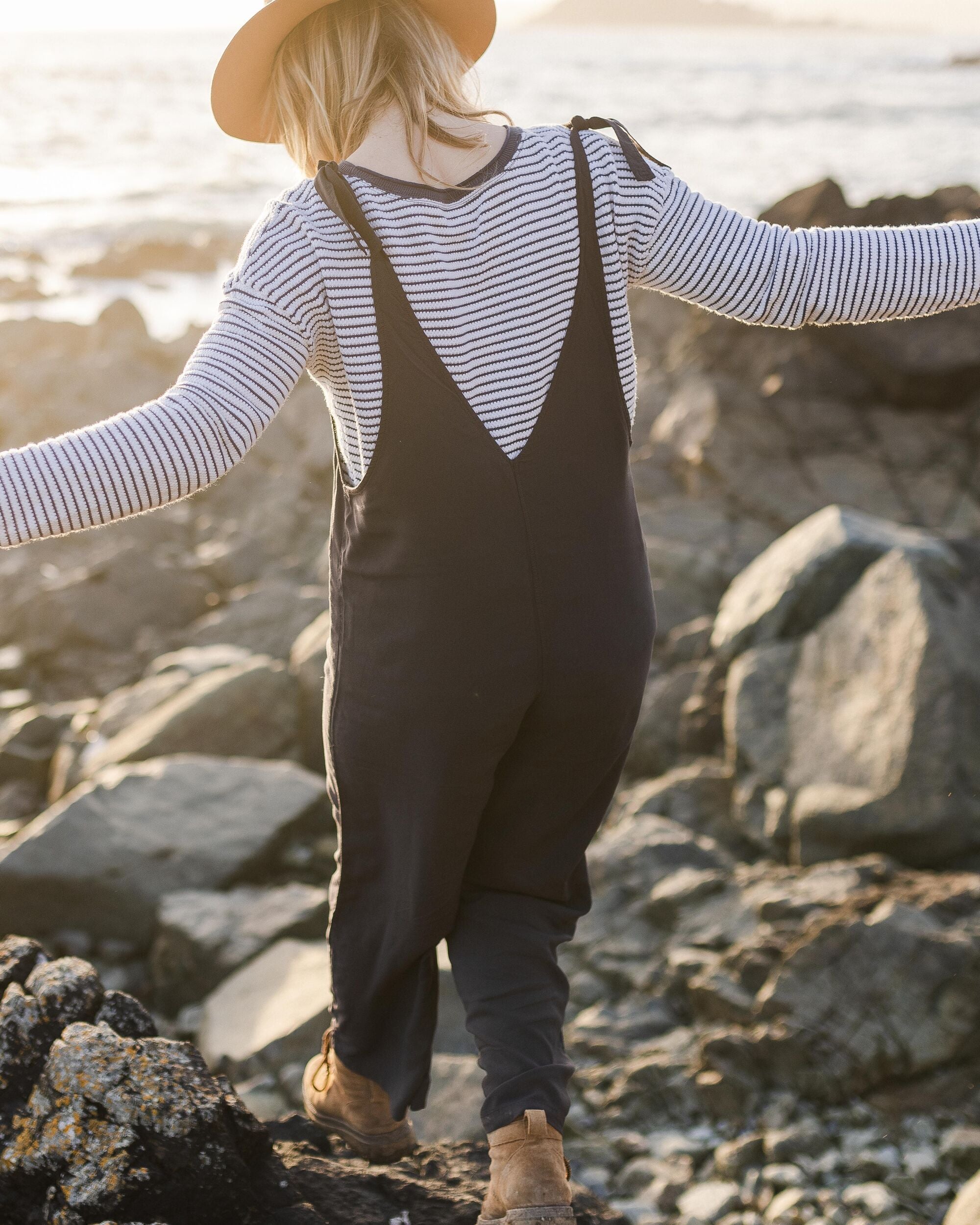 Lazy Day Dungarees - Faded Black - Lifestyle