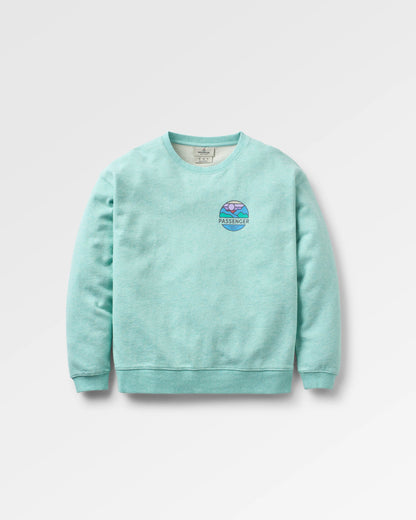 Laidback Organic Cotton Sweatshirt - Aqua Marl - Flatlay