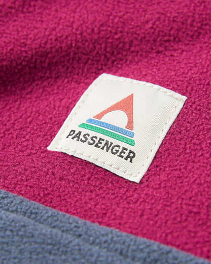 Set Off Recycled Polar 1/4 Zip Fleece - Warm Berry/Charcoal  - Flatlay