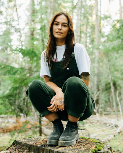 Meadows Organic Cotton Cord Dungarees - Fir Tree - Lifestyle