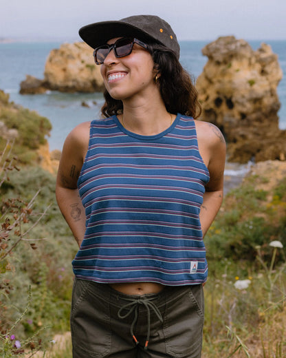 Retro Vibes Vest  - Dark Denim Stripe - Lifestyle