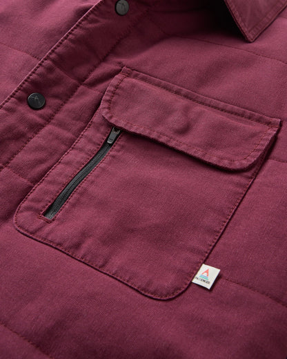 Taranaki Canvas Quilted Overshirt - Fig - Flatlay