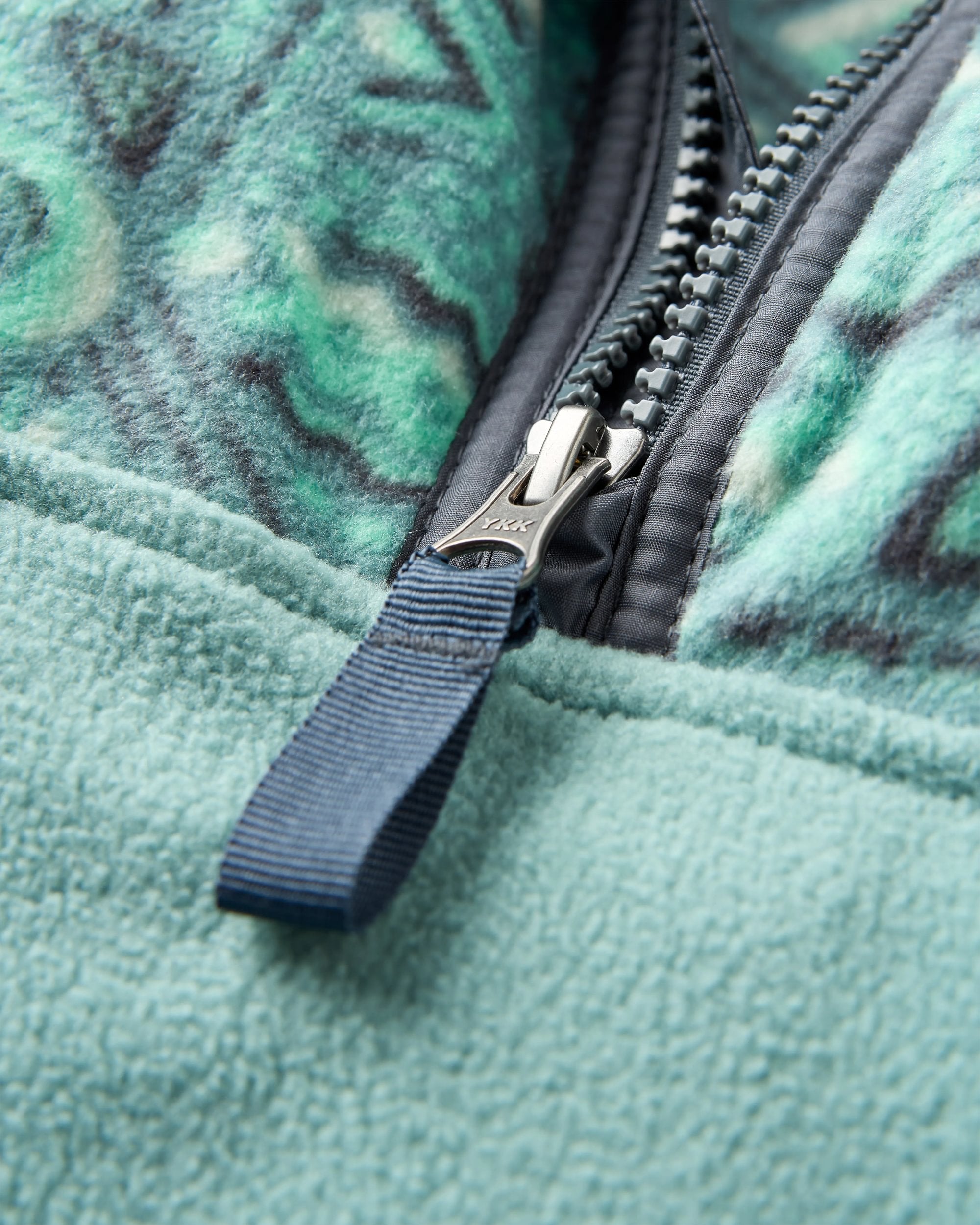 Set Off Recycled 1/4 Polar Fleece - Elemental Geo Arctic - Flatlay