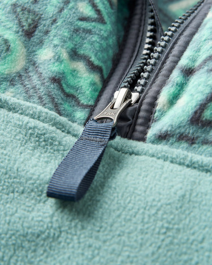 Set Off Recycled 1/4 Polar Fleece - Elemental Geo Arctic - Flatlay