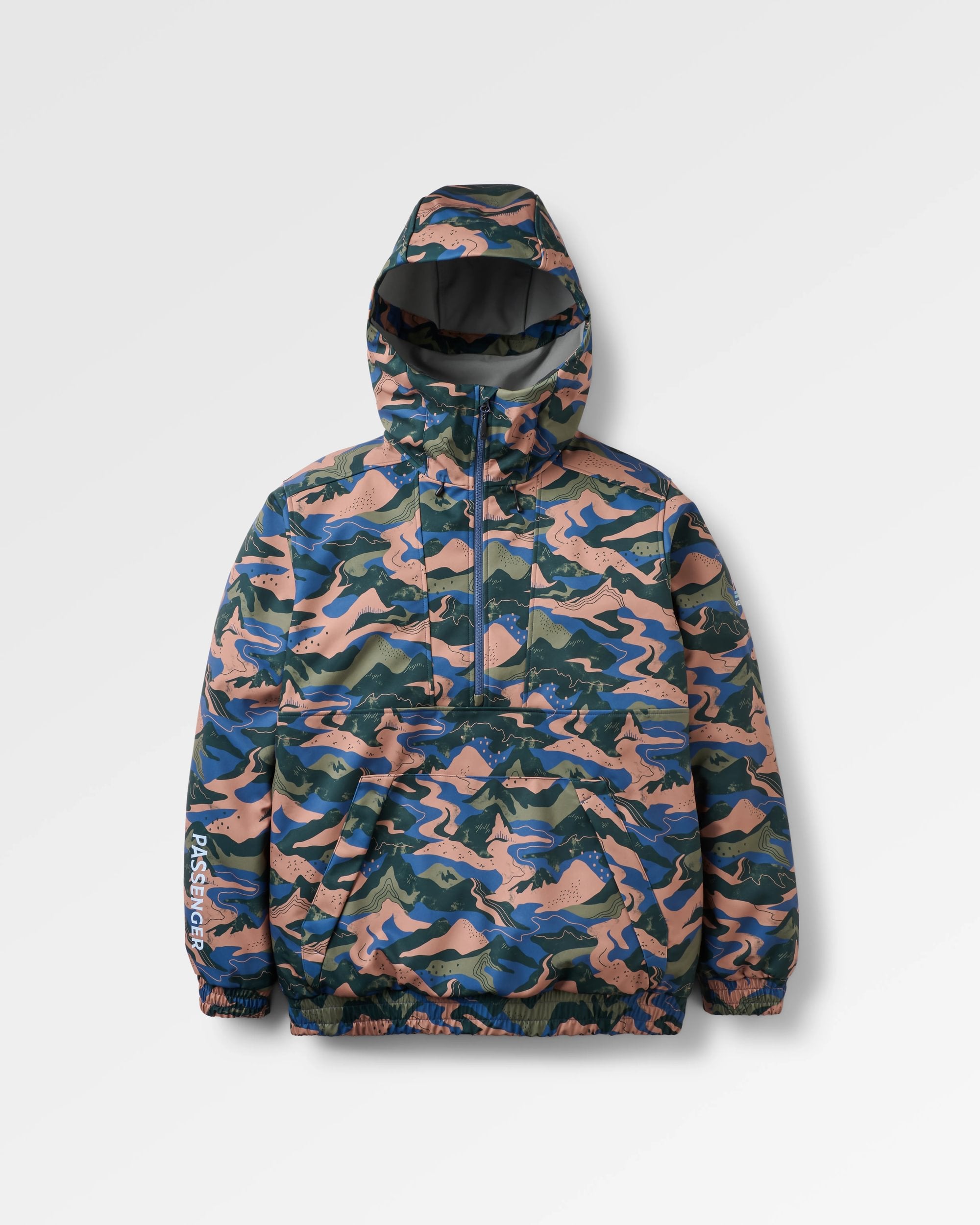 Snowscape Men's Recycled Softshell Pullover - Adventure Dark Fern - Flatlay