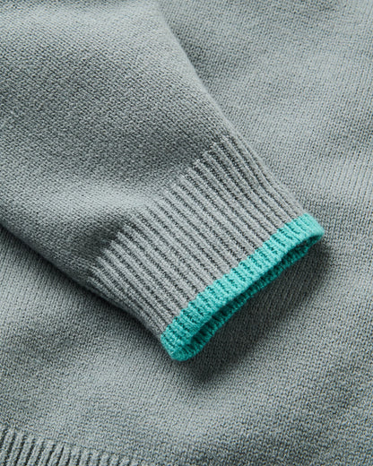 Meander Logo Stripe Knitted Jumper - Storm Grey - Flatlay