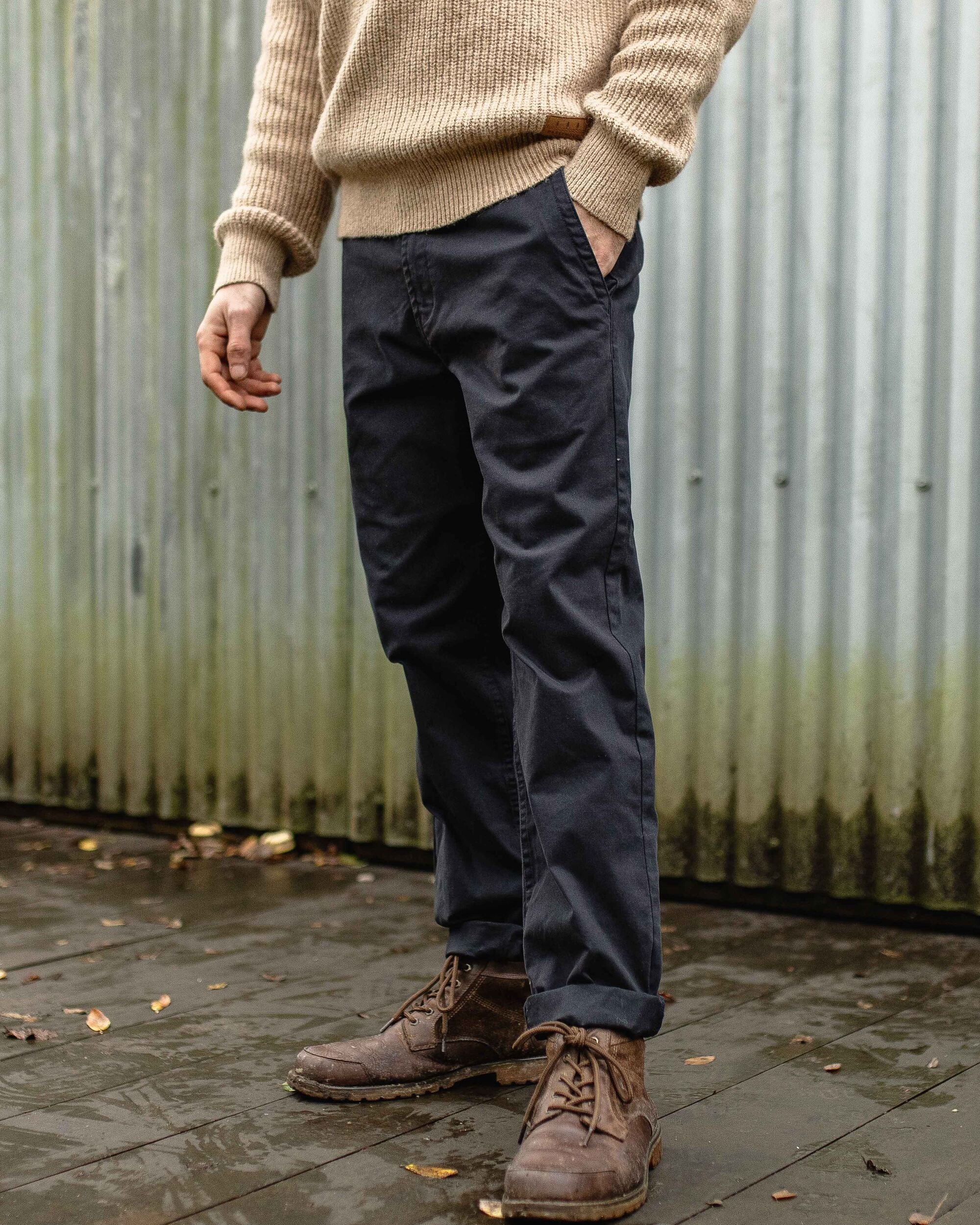 365 Cotton Trouser - Faded Black - Lifestyle