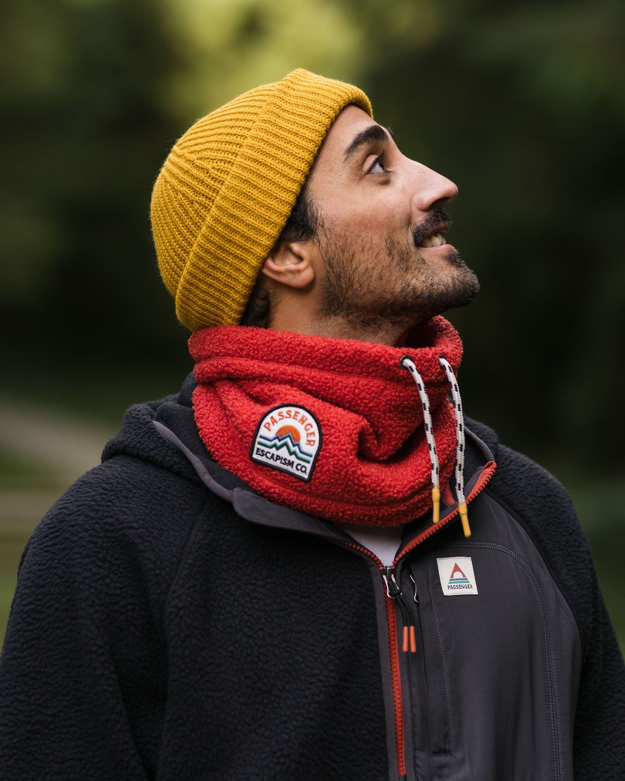 Mulled Recycled Sherpa Fleece Snood - Cardinal - Lifestyle - Male
