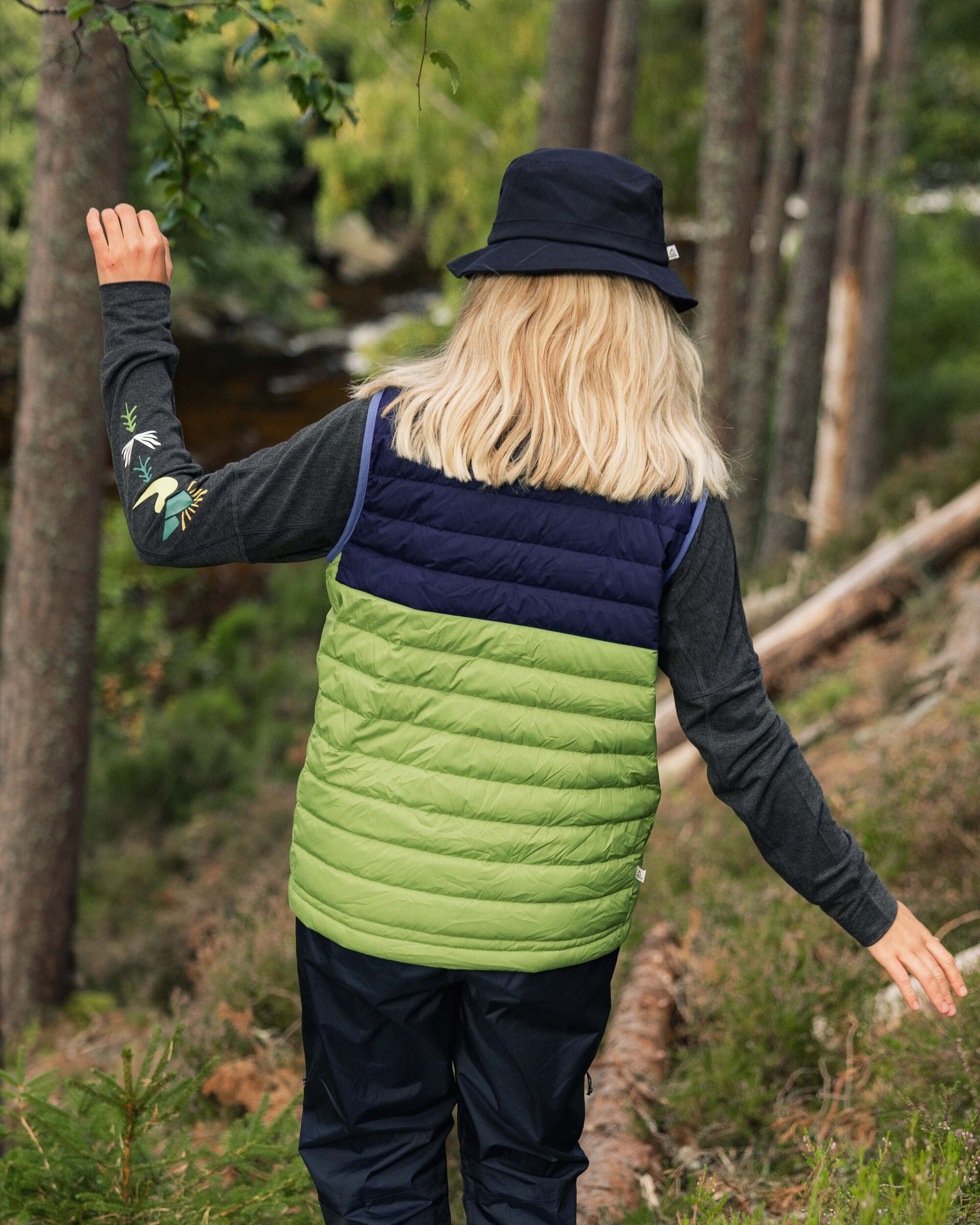 Northstar Down Recycled Gilet - Rich Navy/Pear Green/Arctic - Lifestyle