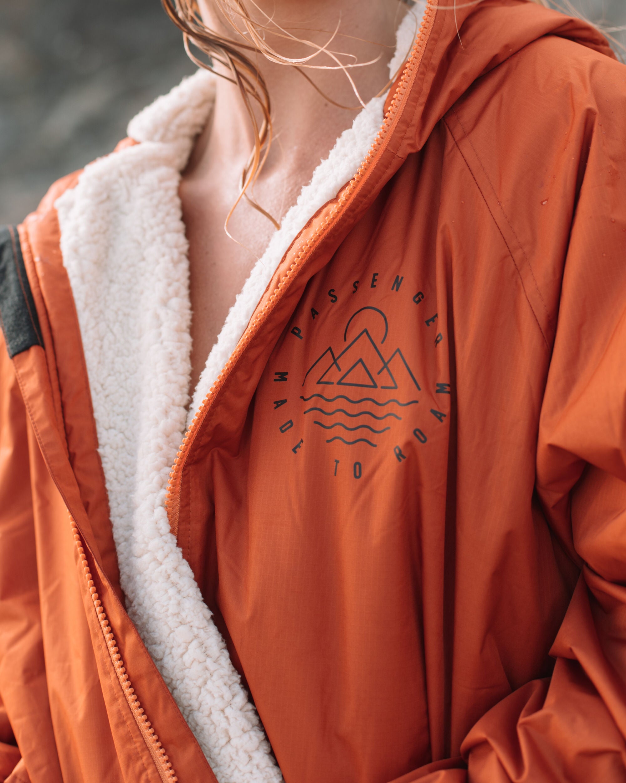 Escapism Recycled Sherpa Lined Changing Robe - Rust - Lifestyle - Female