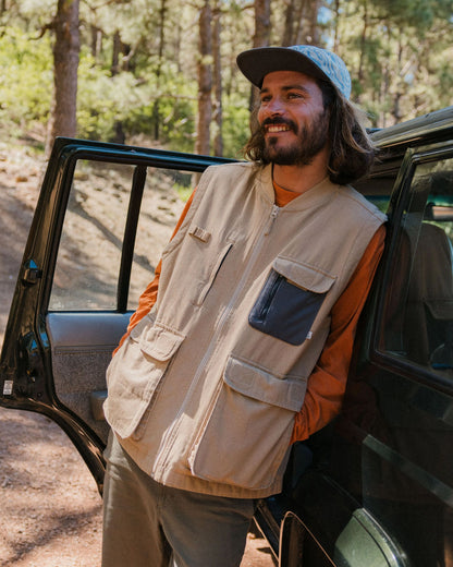 Explorers Organic Cotton Canvas Gilet - Stone - Lifestyle