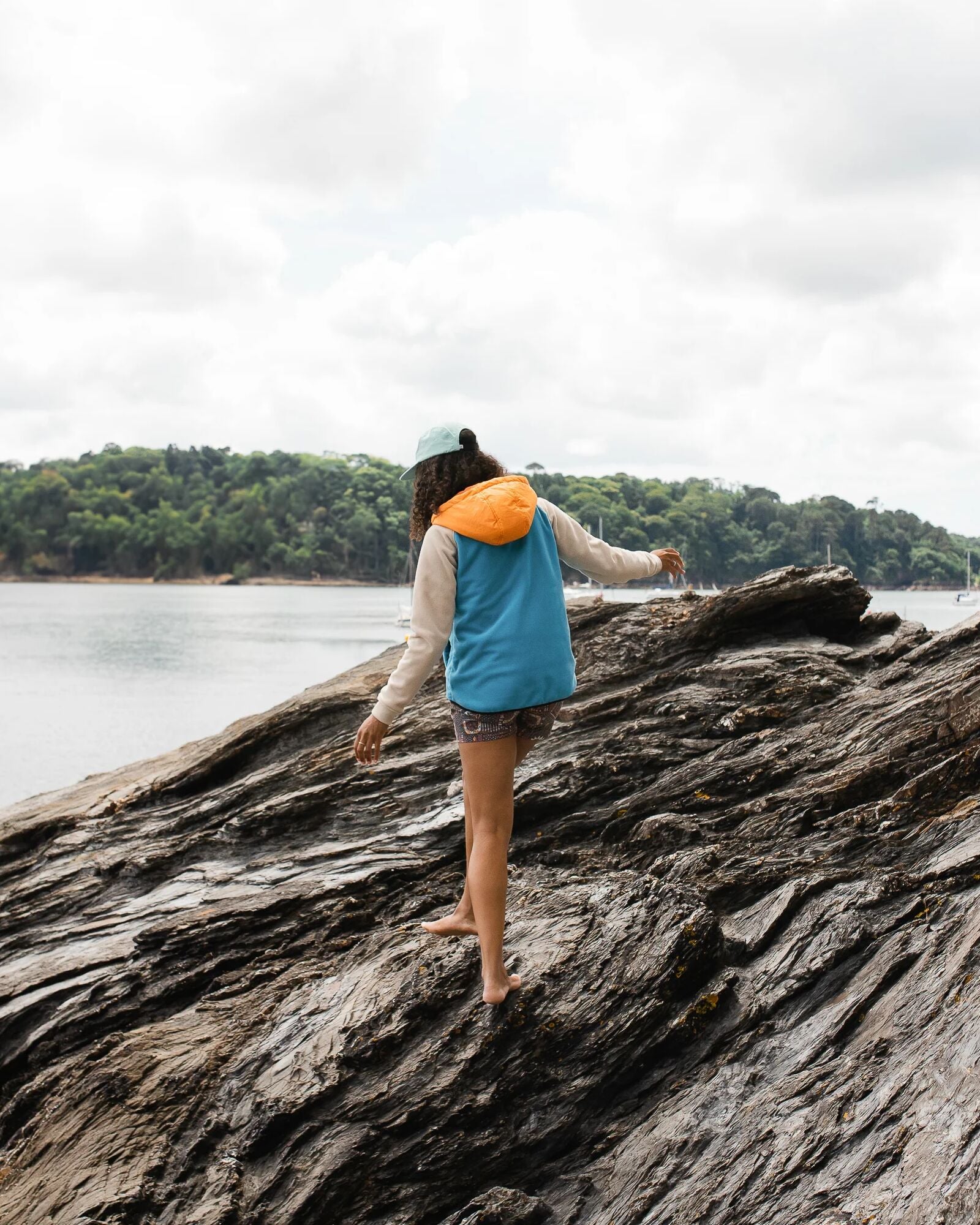 Alexander Recycled Polar Hooded Fleece - Blue Pool - Lifestyle