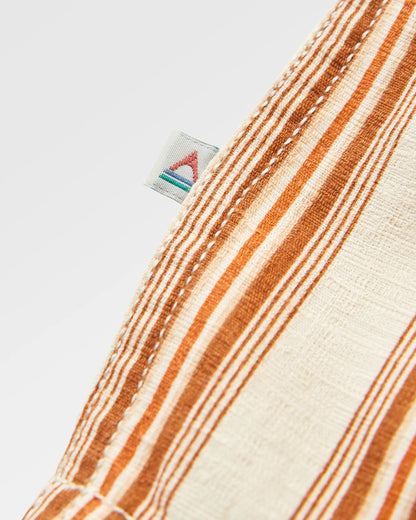Cove Organic Textured Shirt - Sunset Orange Stripe - Flatlay