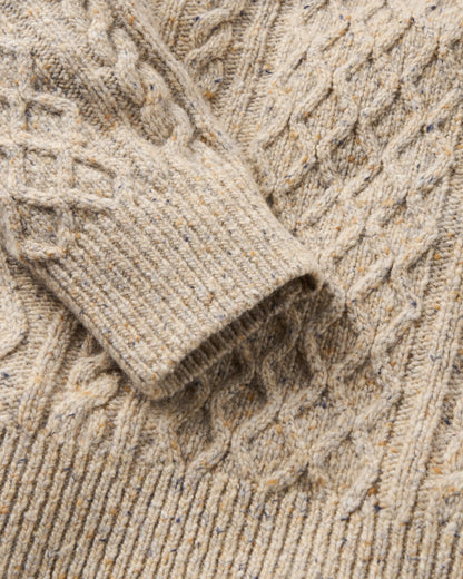 Sandbar Merino Wool Knitted Jumper - Oatmeal - Flatlay