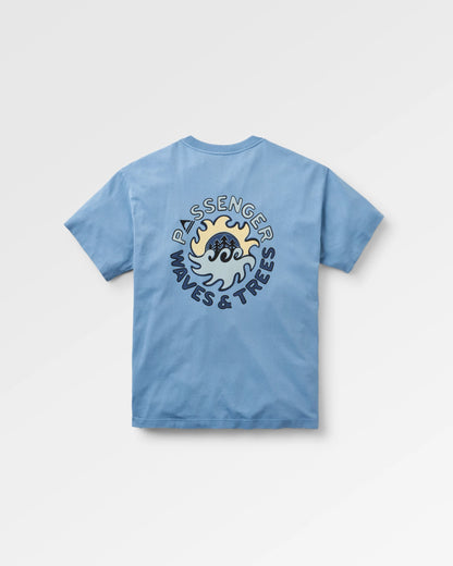 Dune Recycled Cotton Relaxed Fit T-Shirt - Faded Denim - Flatlay