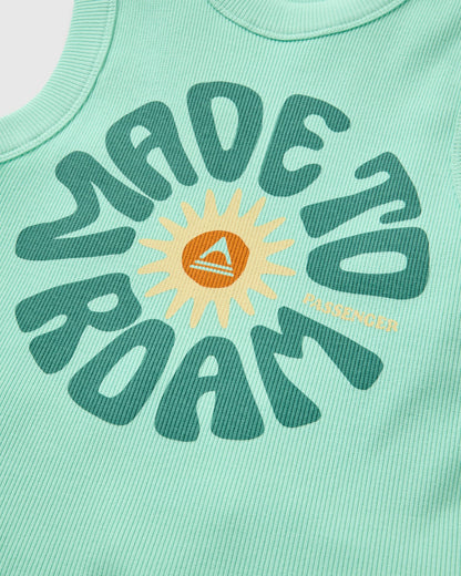 Easy Days Ribbed Graphic Vest - Aquamarine - Flatlay