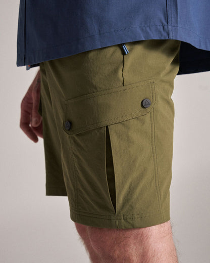 Stride Recycled Active Trail Short - Khaki - Studio Model