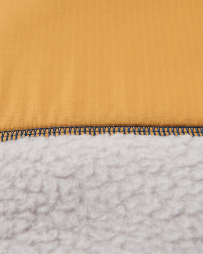 Fairbanks Full Zip Recycled Sherpa Gilet - Dark Denim/Vintage White - Flatlay